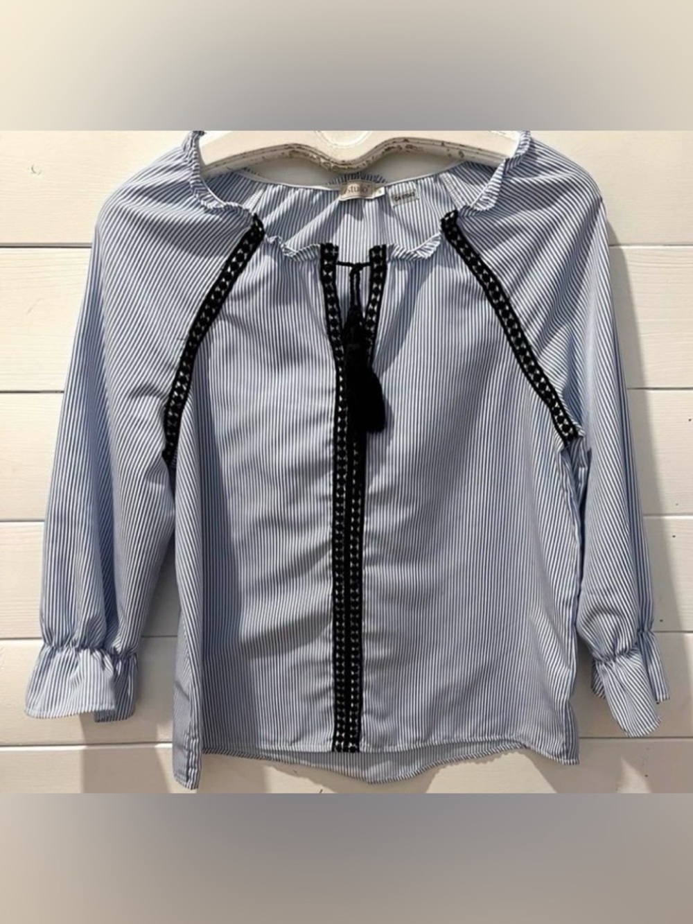 DSTUDIO Blue & White Striped Blouse S